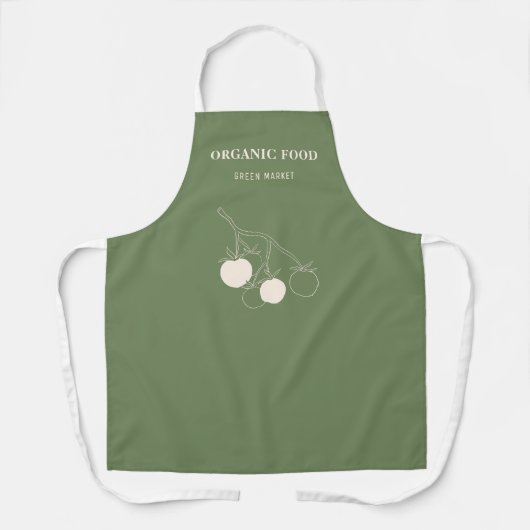 Moderne grüne Bio Lebensmittel Schürze (Vorderseite)