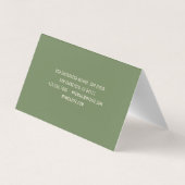 Moderne grüne Bio Lebensmittel Visitenkarten (Rückseite)