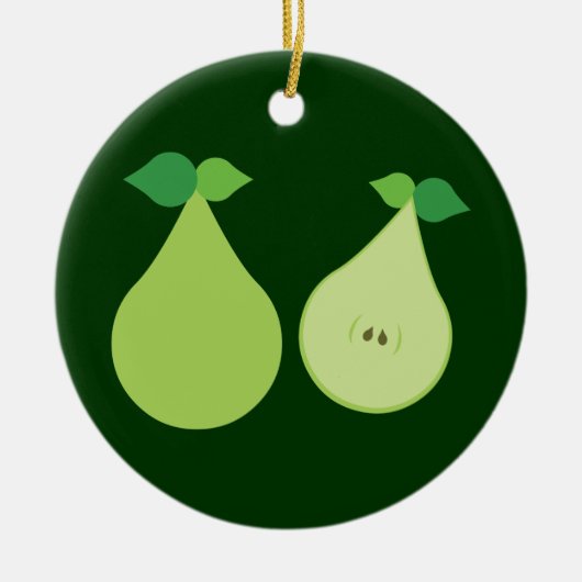 Moderne grüne Birne Keramik Ornament (Vorne)