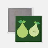 Moderne grüne Birne Magnet (Vorderseite/Rückseite)