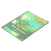 Moderne grüne Blätter Abstraktes Design Notizblock (Linke Seite)