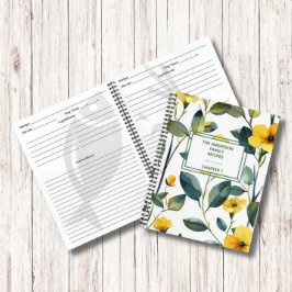 Moderne grüne Blätter Blume Familienrezepte Buch