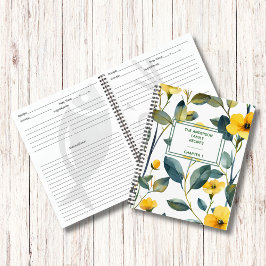 Moderne grüne Blätter Blume Familienrezepte Buch