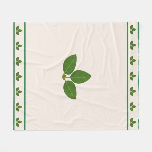 Moderne grüne Blätter Fleecedecke (Vorderseite (Horizontal))
