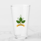 Moderne grüne Blätter Glas (Vorderseite)