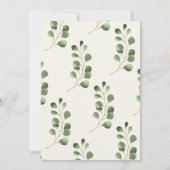 Moderne, grüne Blätter - Hochzeit auf Monogramm Einladung (Rückseite)