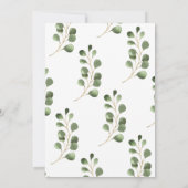 Moderne, grüne Blätter - Hochzeit auf Monogramm Einladung (Rückseite)