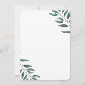 Moderne grüne Blätter Minimalistisch Elegant Save The Date (Rückseite)