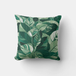 Moderne grüne Blätter Muster Kissen