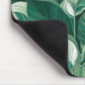 Moderne grüne Blätter Muster Mousepad (Ecke)