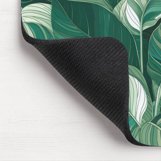 Moderne grüne Blätter Muster Mousepad (Ecke)