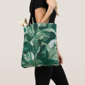 Moderne grüne Blätter Muster Tasche (Von Nahem)