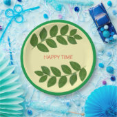 Moderne grüne Blätter Pappteller (Party)