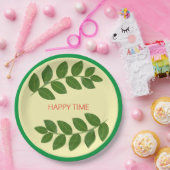 Moderne grüne Blätter Pappteller (Party)