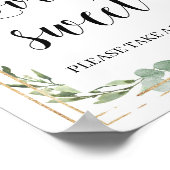 Moderne grüne Blätter Sukkulente Liebe ist süß Poster (Ecke)