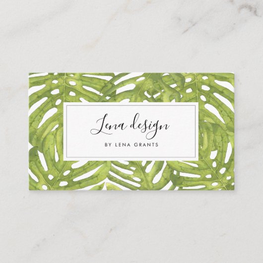 Moderne grüne Blätter Visitenkarte (Vorderseite)