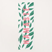 Moderne grüne Blattpunkte Pflanze Muster Namensakt Yogamatte (Vorderseite)