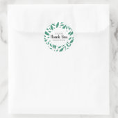 Moderne grüne Blattpunktmuster Pflanze Runder Aufkleber (Tasche)