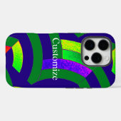 Moderne, grüne/blaue Chevronen Case-Mate iPhone Hülle (Rückseite (Horizontal))