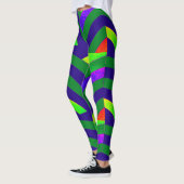 Moderne, grüne/blaue Chevronen Leggings (Links)
