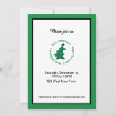 Moderne grüne blaue Weihnachtsbaume auf schwarz Einladung (Rückseite)