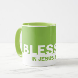 Moderne grüne BLESSED im Namen Jesu Christlich Tasse