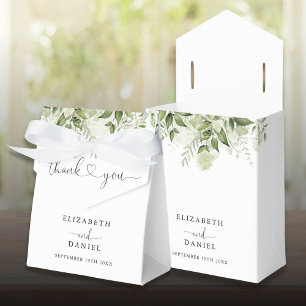 Moderne Grüne Blumenherz-Schrift Hochzeit Geschenkschachtel
