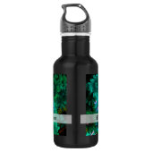 Moderne grüne Blüte Trinkflasche (Rückseite)