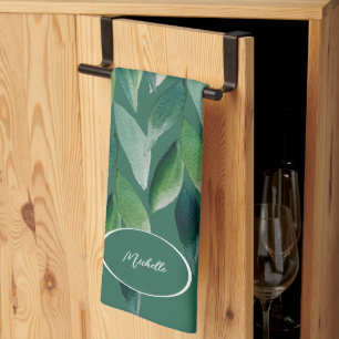 Moderne Grüne Bohemian-Natur Geschirrtuch