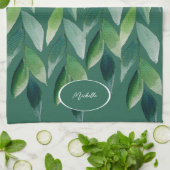 Moderne grüne Bohemische Natur Geschirrtuch (Gefaltet)