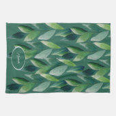 Moderne grüne Bohemische Natur Geschirrtuch (Horizontal)