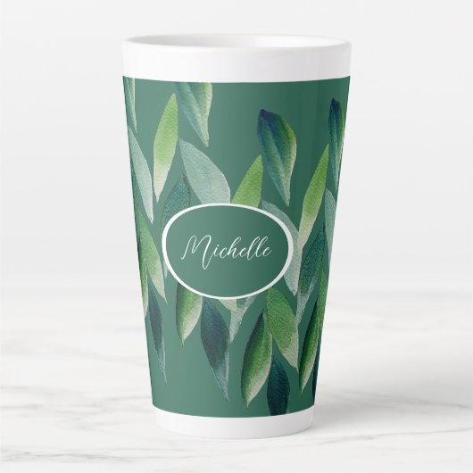 Moderne grüne Bohemische Natur Milchtasse (Vorderseite)