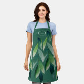 Moderne grüne Bohemische Natur Schürze (Getragen)