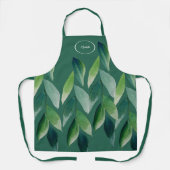 Moderne grüne Bohemische Natur Schürze (Vorderseite)