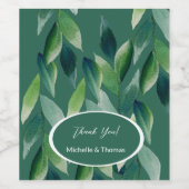 Moderne grüne Bohemische Natur Weinetikett (Einzelnes Label)