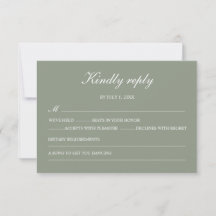 Moderne Grüne Boho-Hochzeit Einfach Elegant RSVP