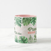 Moderne grüne botanische Blätter Pflanze Mama Tasse (Zentrum)
