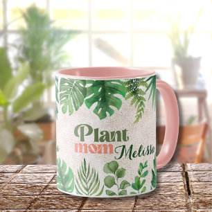 Moderne grüne botanische Blätter Pflanze Mama Tasse