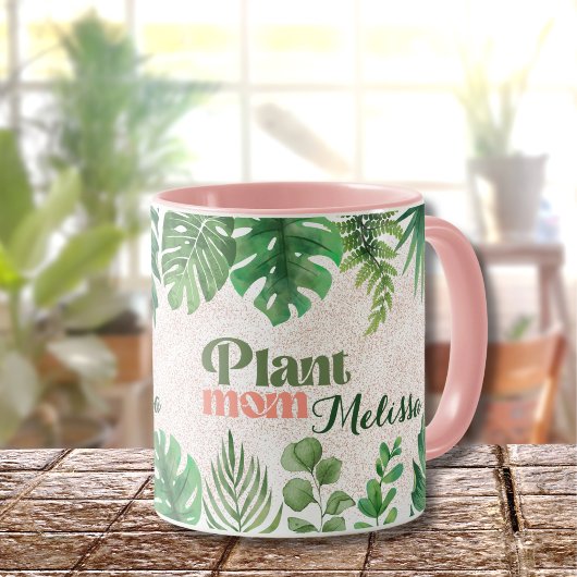 Moderne grüne botanische Blätter Pflanze Mama Tasse