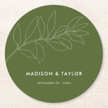 Moderne grüne Botanische Blumenhochzeit