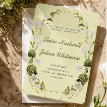 Moderne grüne botanische Hochzeitseinladung