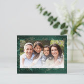 Moderne grüne Botanische Keepake Foto Weihnachten (Stehend Vorderseite)