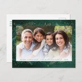 Moderne grüne Botanische Keepake Foto Weihnachten (Vorne/Hinten)