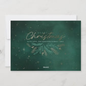 Moderne grüne Botanische Keepake Foto Weihnachten (Rückseite)