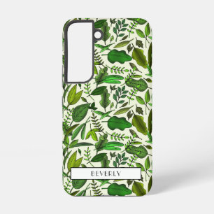 Moderne grüne botanische Monogramme Samsung Galaxy Hülle