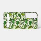 Moderne grüne botanische Monogramme Samsung Galaxy Hülle (Rückseite (Horizontal))