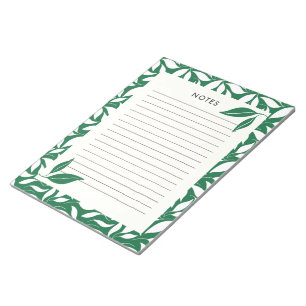 Moderne grüne botanische Notizblock