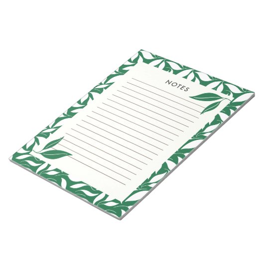 Moderne grüne botanische Notizblock (angewinkelt)