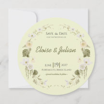 Moderne grüne botanische Save-the-Date-Karte