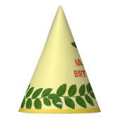 Moderne Grüne Bucht Verlasst Geburtstag Partyhütchen (Links)